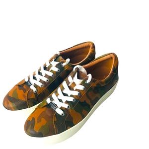 J/Slides Hippie Camo Leather Platform Sneakers NIB